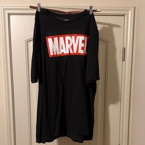 Marvel Black Tee with Red and White Logo
